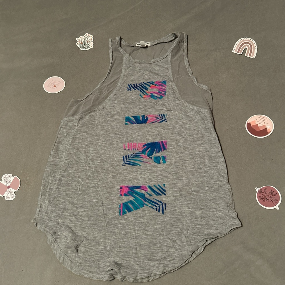 PINK running shirt with sheer around arms
